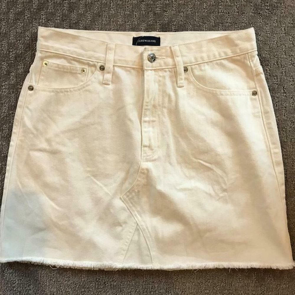 NEW J.Crew $69.50 White Denim Skirt H6148